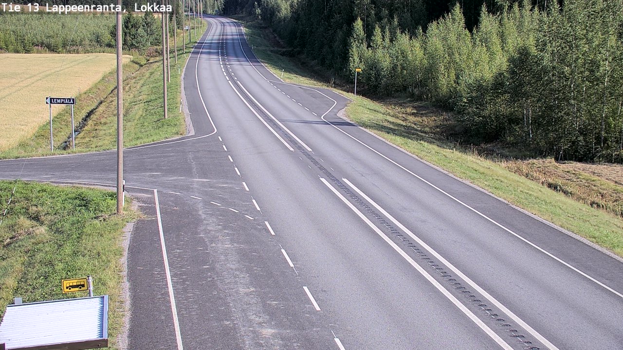 Kelikamerat Kuva Tie 13 Lokkaan suora, Lappeenranta, Etelä-Karjala