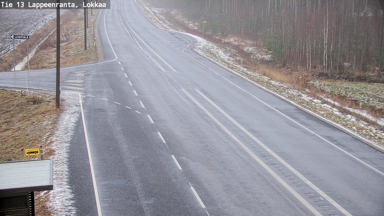 Weather Camera Image Väg 13 Lokkaa rakan, Lappeenranta, Etelä-Karjala