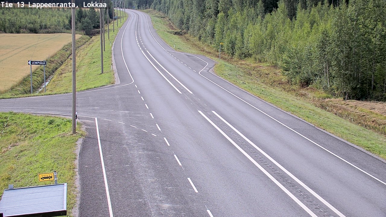 Weather Camera Image Road 13 Lokkaa straight, Lappeenranta, Etelä-Karjala