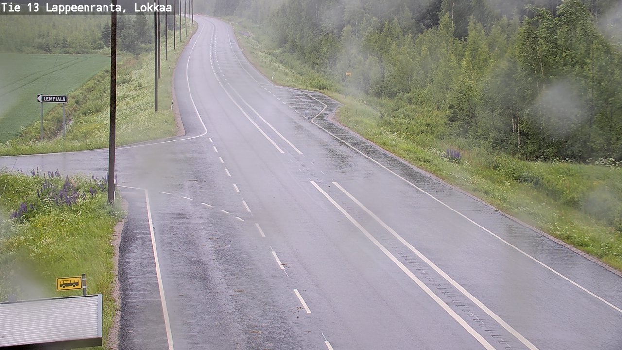 Weather Camera Image Road 13 Lokkaa straight, Lappeenranta, Etelä-Karjala