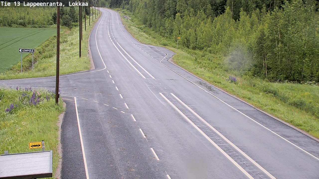 Weather Camera Image Väg 13 Lokkaa rakan, Lappeenranta, Etelä-Karjala