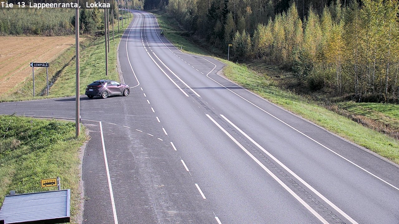 Weather Camera Image Road 13 Lokkaa straight, Lappeenranta, Etelä-Karjala