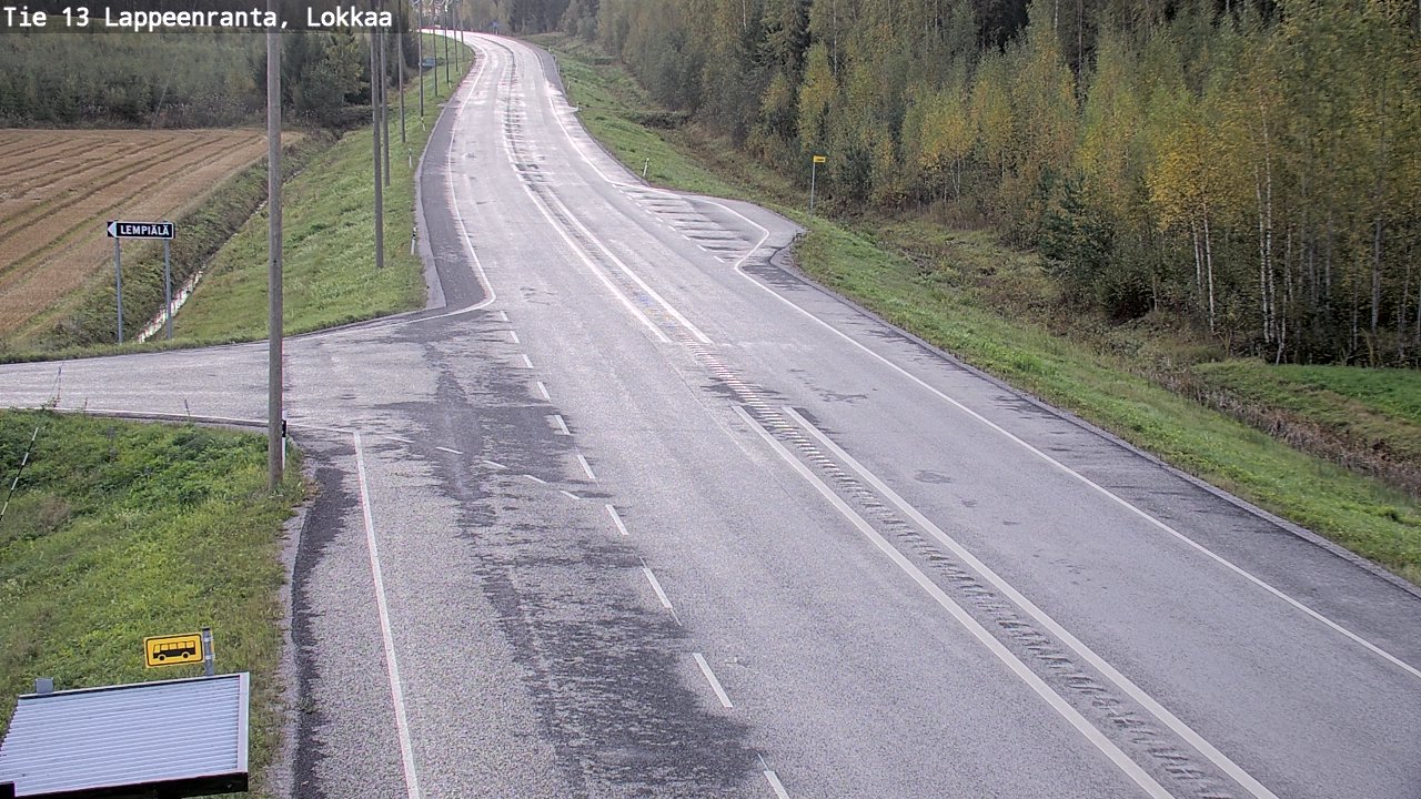 Weather Camera Image Väg 13 Lokkaa rakan, Lappeenranta, Etelä-Karjala