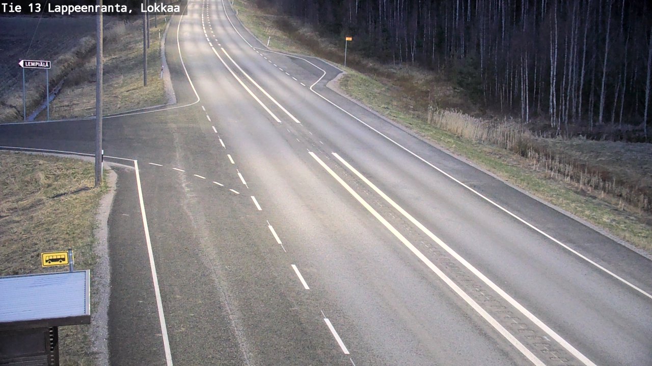 Weather Camera Image Väg 13 Lokkaa rakan, Lappeenranta, Etelä-Karjala