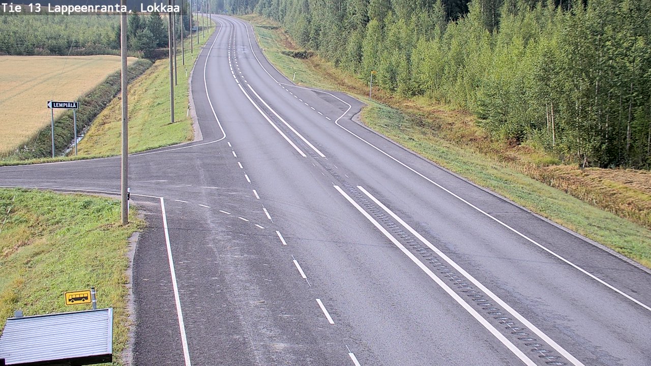 Weather Camera Image Road 13 Lokkaa straight, Lappeenranta, Etelä-Karjala