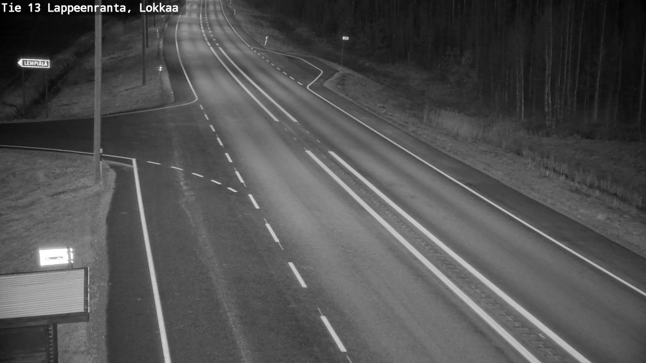 Weather Camera Image Väg 13 Lokkaa rakan, Lappeenranta, Etelä-Karjala