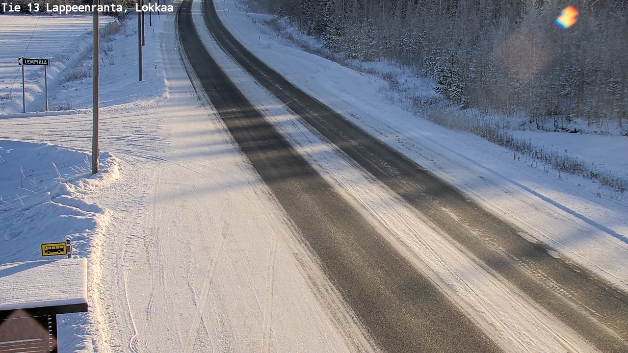 Weather Camera Image Road 13 Lokkaa straight, Lappeenranta, Etelä-Karjala