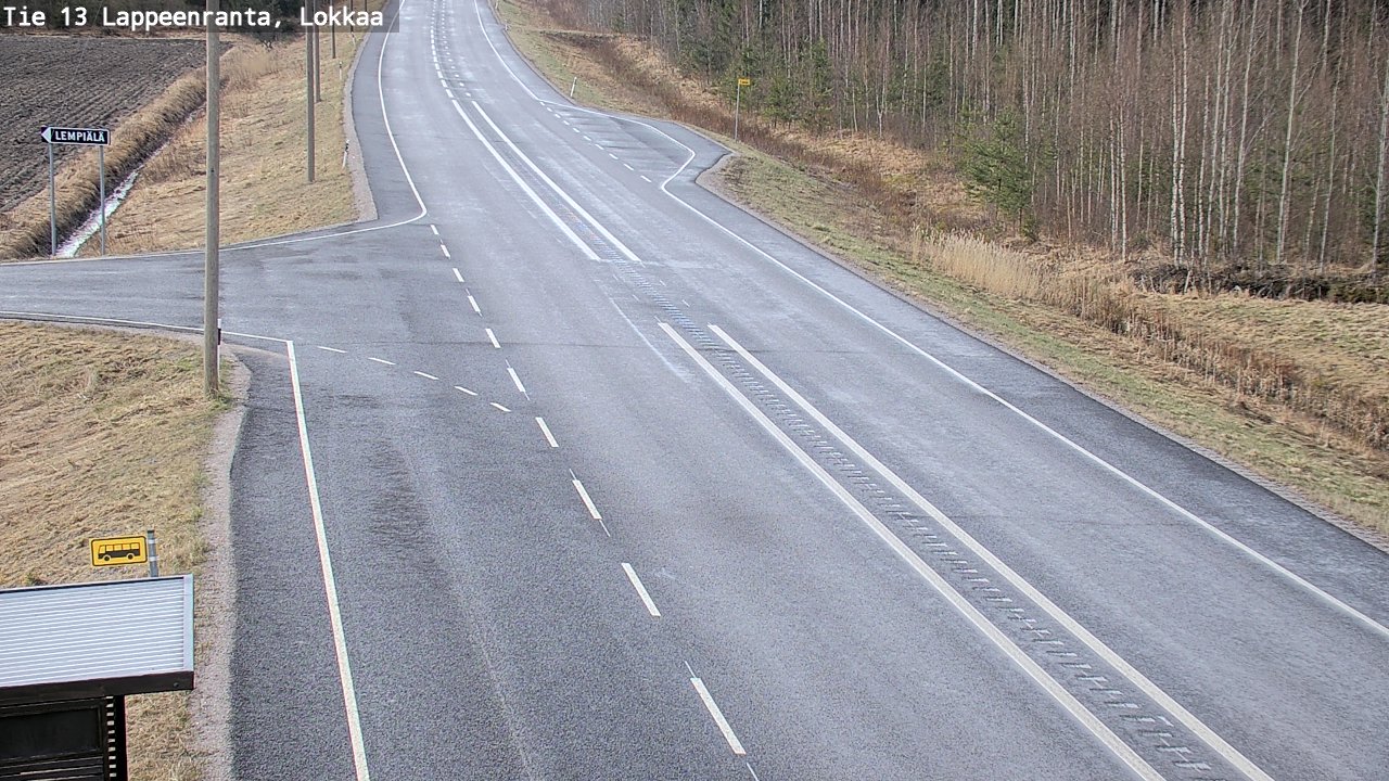 Weather Camera Image Väg 13 Lokkaa rakan, Lappeenranta, Etelä-Karjala