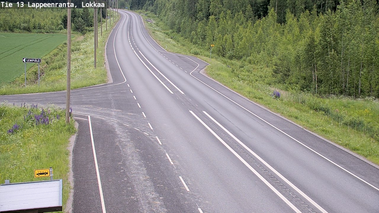 Kelikamerat Kuva Tie 13 Lokkaan suora, Lappeenranta, Etelä-Karjala
