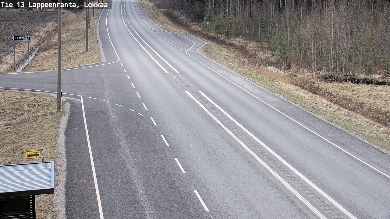 Weather Camera Image Väg 13 Lokkaa rakan, Lappeenranta, Etelä-Karjala
