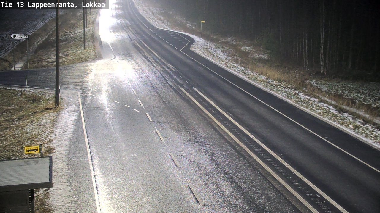 Weather Camera Image Väg 13 Lokkaa rakan, Lappeenranta, Etelä-Karjala