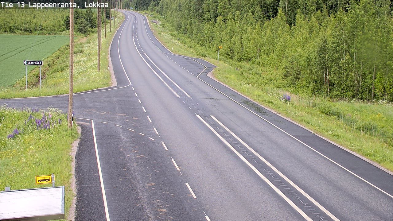 Kelikamerat Kuva Tie 13 Lokkaan suora, Lappeenranta, Etelä-Karjala