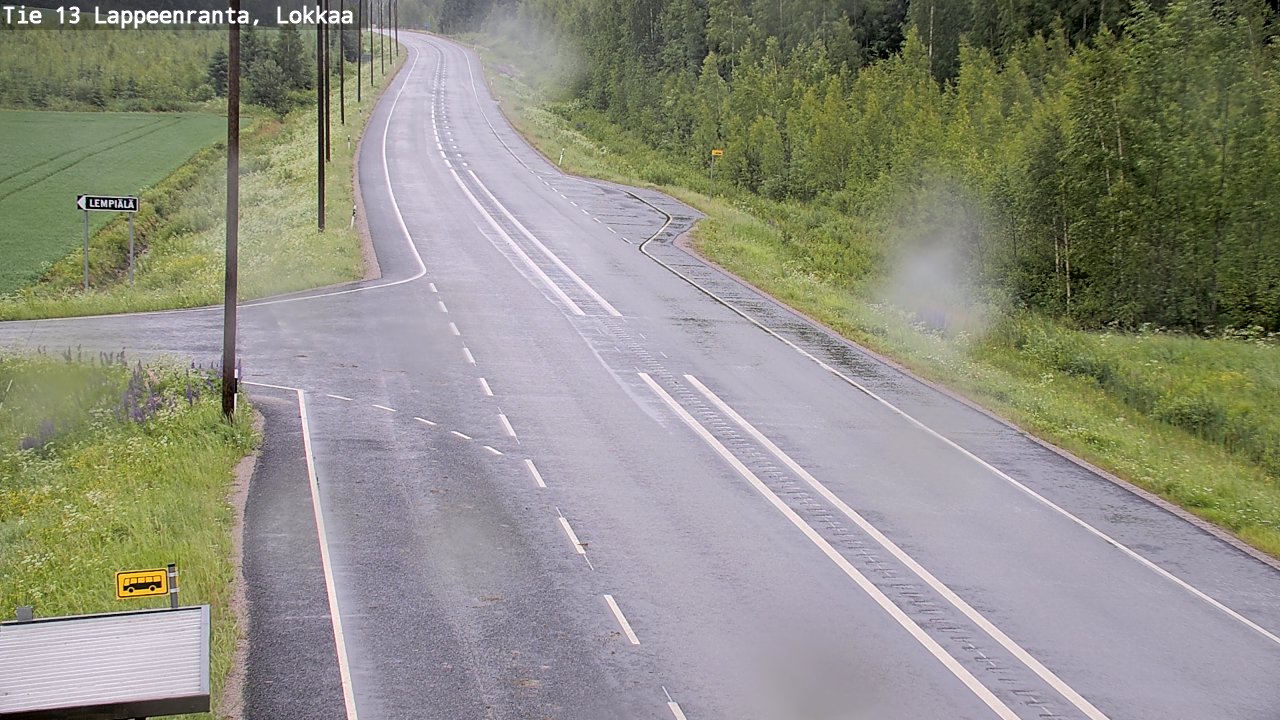 Weather Camera Image Väg 13 Lokkaa rakan, Lappeenranta, Etelä-Karjala