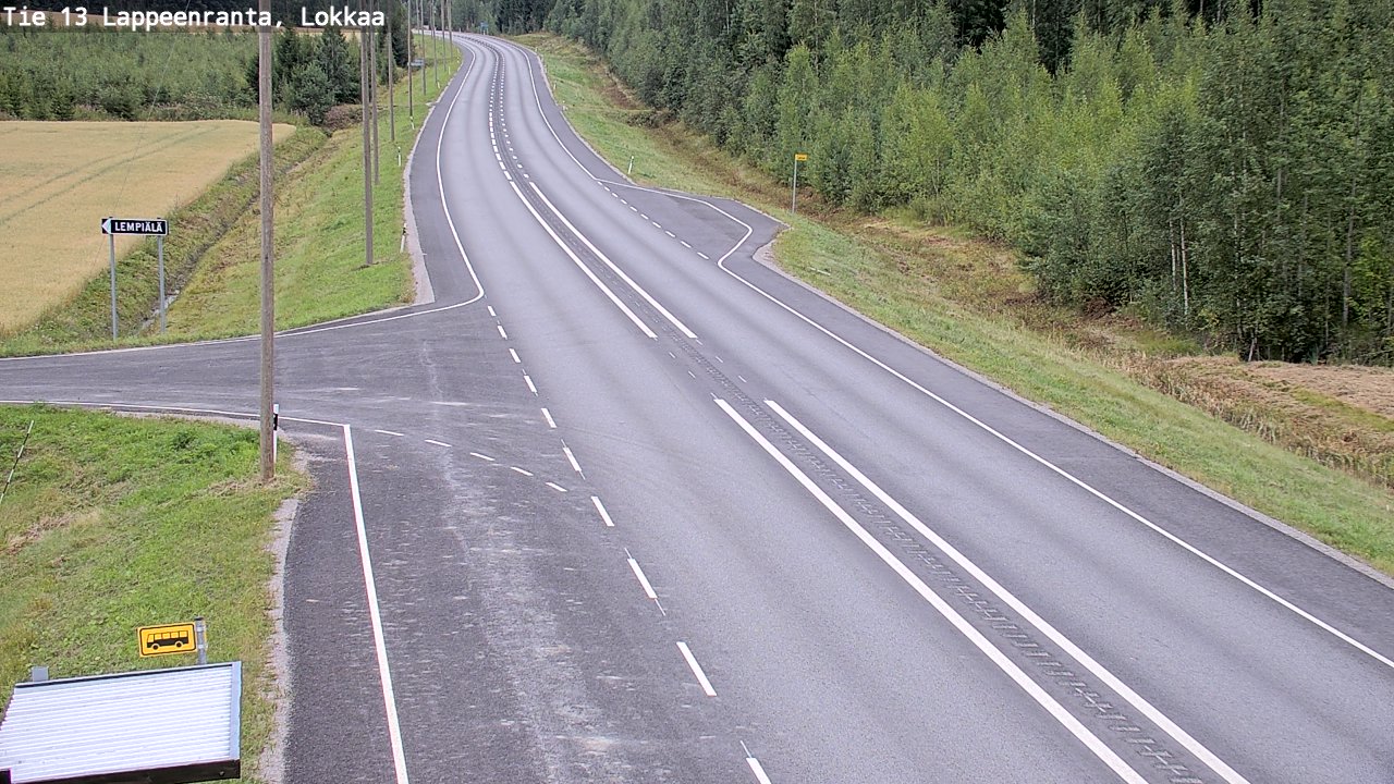 Weather Camera Image Road 13 Lokkaa straight, Lappeenranta, Etelä-Karjala