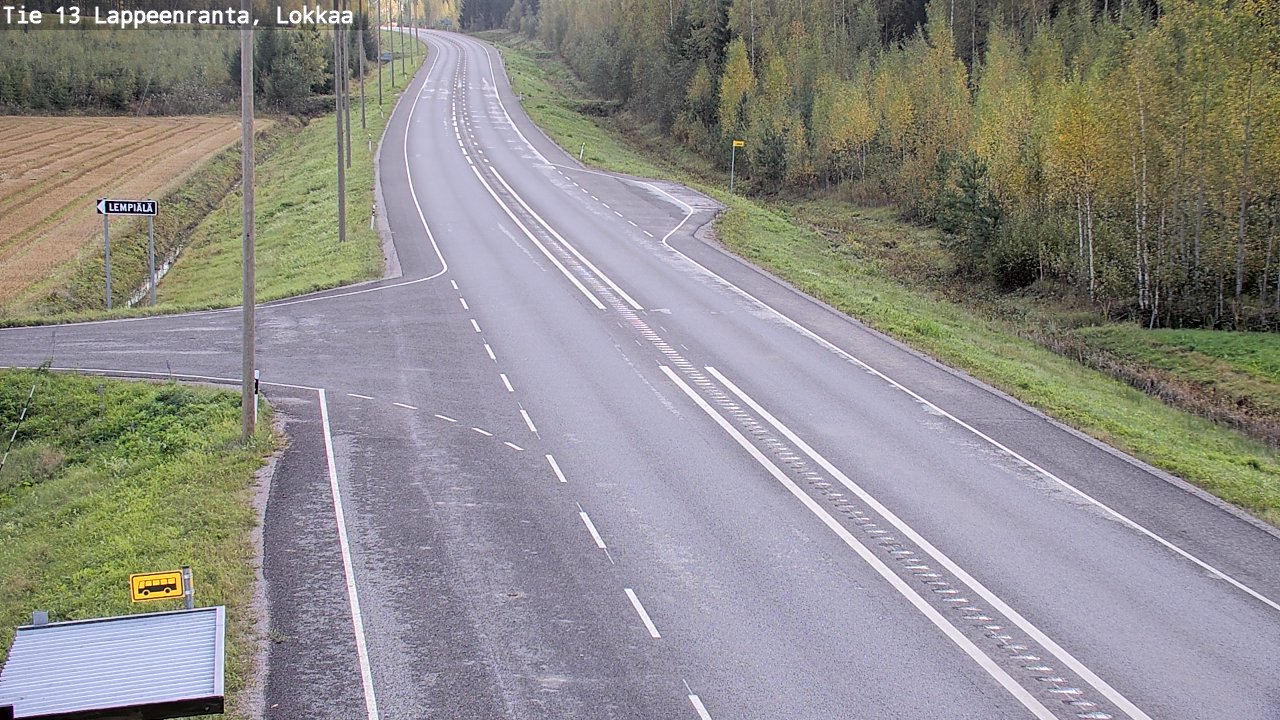 Weather Camera Image Väg 13 Lokkaa rakan, Lappeenranta, Etelä-Karjala