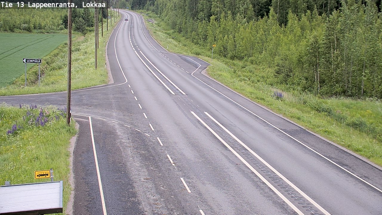 Weather Camera Image Väg 13 Lokkaa rakan, Lappeenranta, Etelä-Karjala