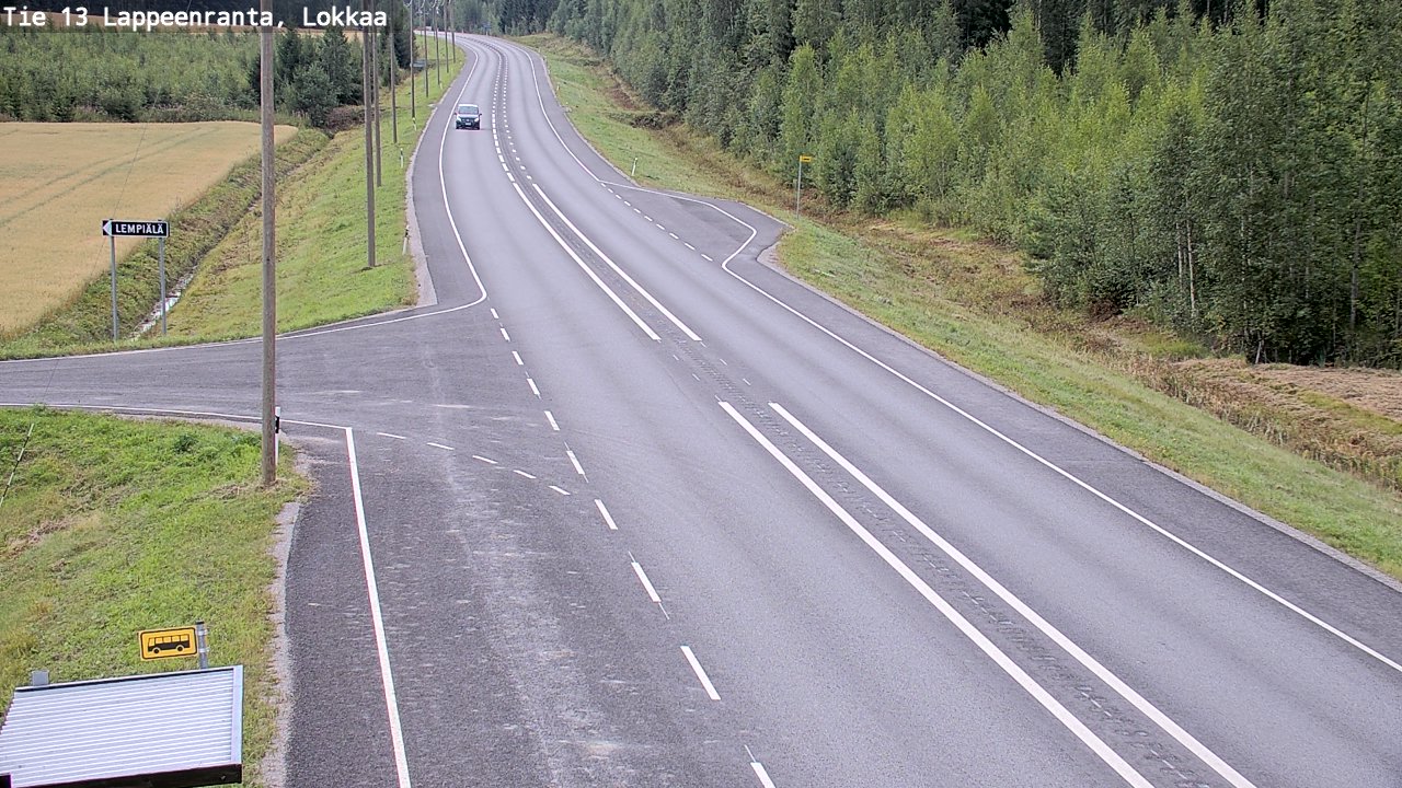 Weather Camera Image Road 13 Lokkaa straight, Lappeenranta, Etelä-Karjala