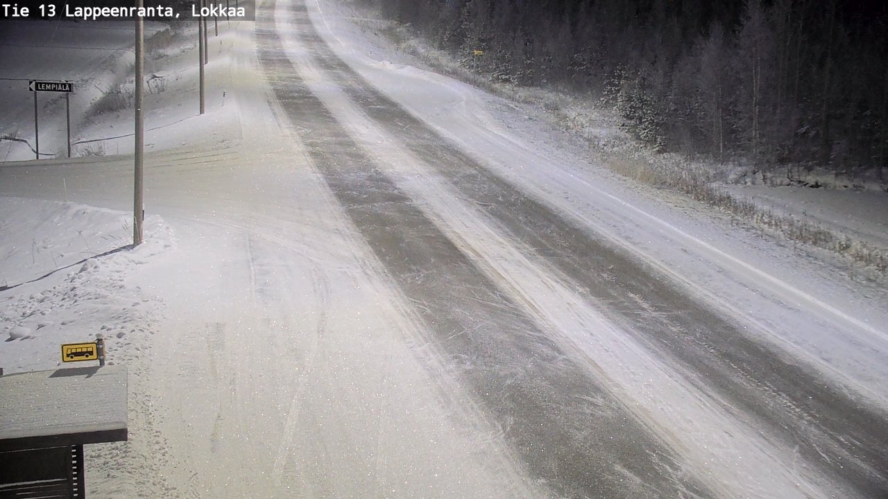 Weather Camera Image Road 13 Lokkaa straight, Lappeenranta, Etelä-Karjala