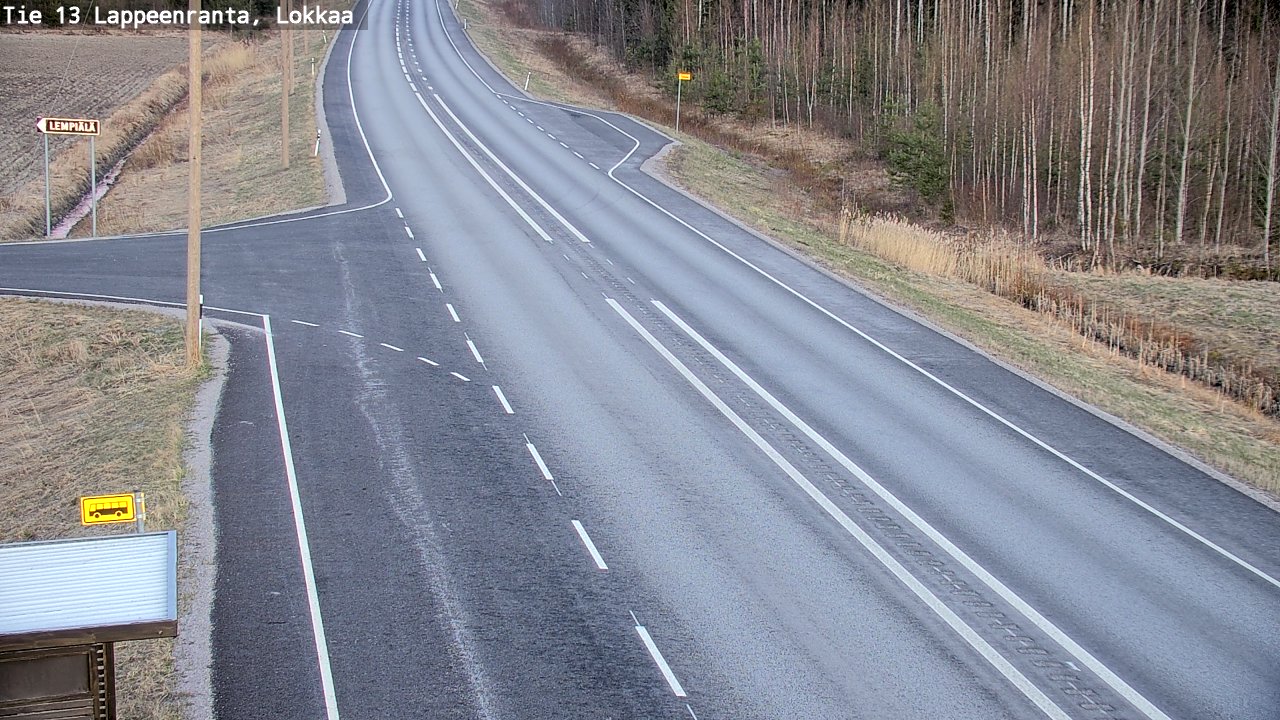 Weather Camera Image Väg 13 Lokkaa rakan, Lappeenranta, Etelä-Karjala
