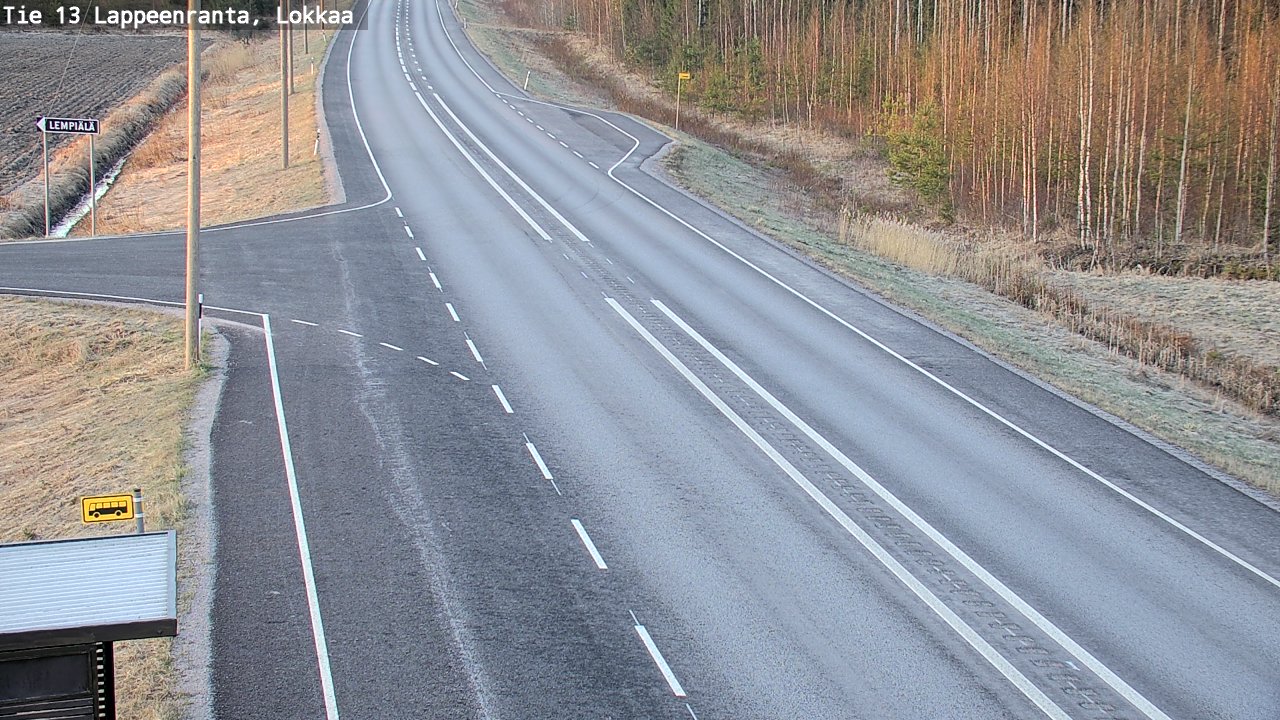 Weather Camera Image Road 13 Lokkaa straight, Lappeenranta, Etelä-Karjala