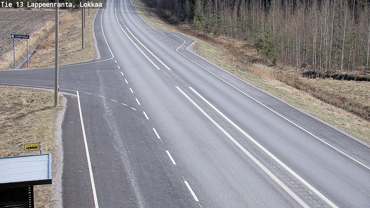 Weather Camera Image Väg 13 Lokkaa rakan, Lappeenranta, Etelä-Karjala