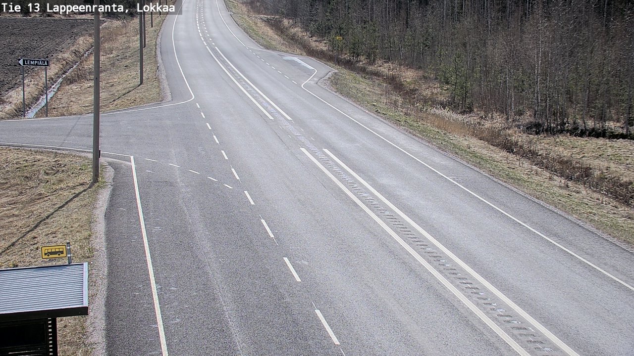 Weather Camera Image Väg 13 Lokkaa rakan, Lappeenranta, Etelä-Karjala