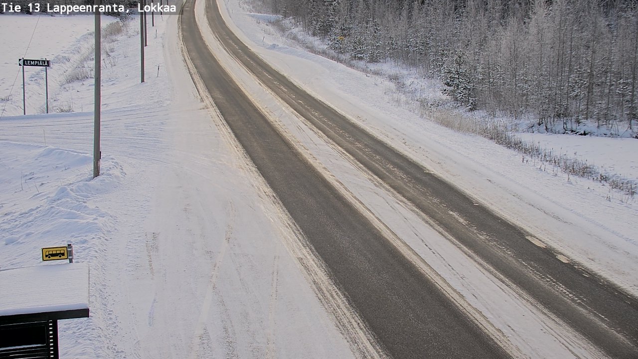 Weather Camera Image Road 13 Lokkaa straight, Lappeenranta, Etelä-Karjala
