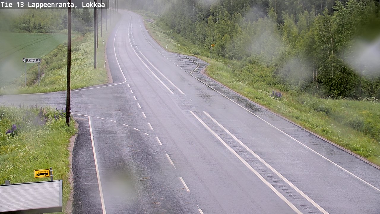 Weather Camera Image Väg 13 Lokkaa rakan, Lappeenranta, Etelä-Karjala