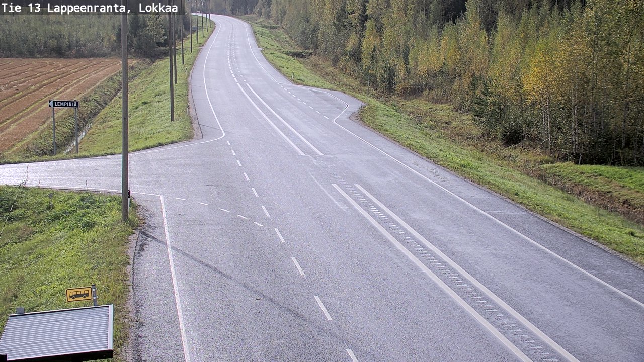 Weather Camera Image Väg 13 Lokkaa rakan, Lappeenranta, Etelä-Karjala