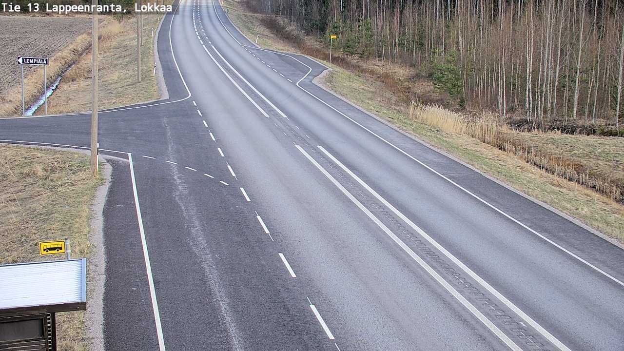 Weather Camera Image Väg 13 Lokkaa rakan, Lappeenranta, Etelä-Karjala