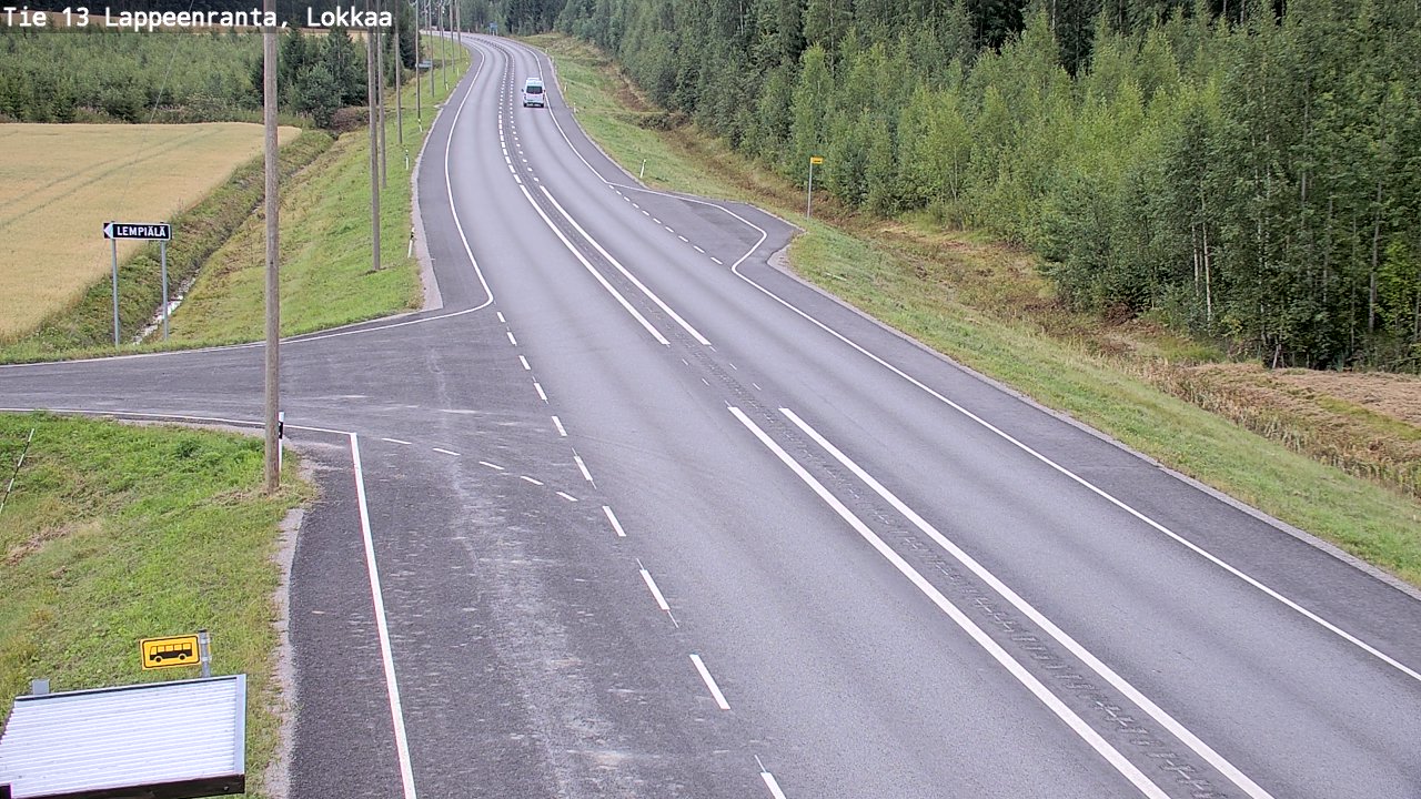 Weather Camera Image Road 13 Lokkaa straight, Lappeenranta, Etelä-Karjala