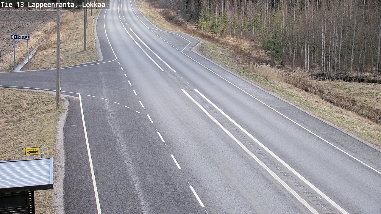 Weather Camera Image Väg 13 Lokkaa rakan, Lappeenranta, Etelä-Karjala