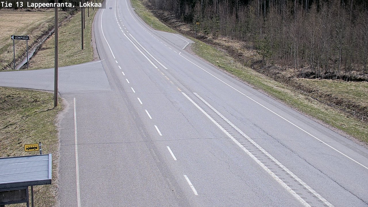 Weather Camera Image Road 13 Lokkaa straight, Lappeenranta, Etelä-Karjala