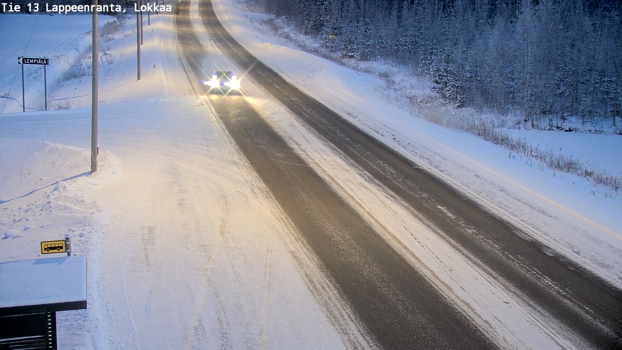 Weather Camera Image Road 13 Lokkaa straight, Lappeenranta, Etelä-Karjala