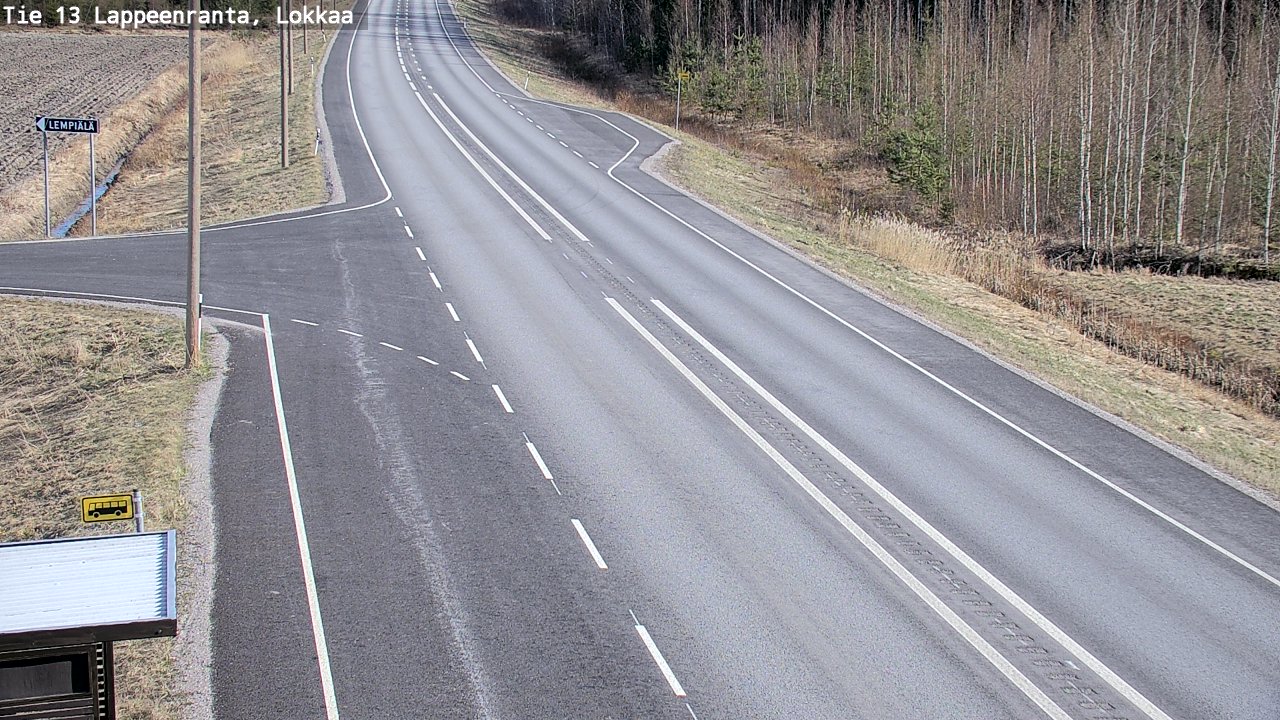 Weather Camera Image Väg 13 Lokkaa rakan, Lappeenranta, Etelä-Karjala