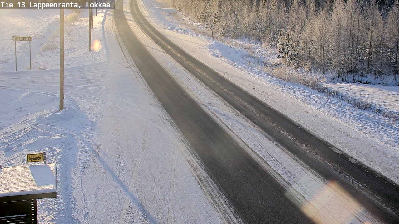 Weather Camera Image Road 13 Lokkaa straight, Lappeenranta, Etelä-Karjala