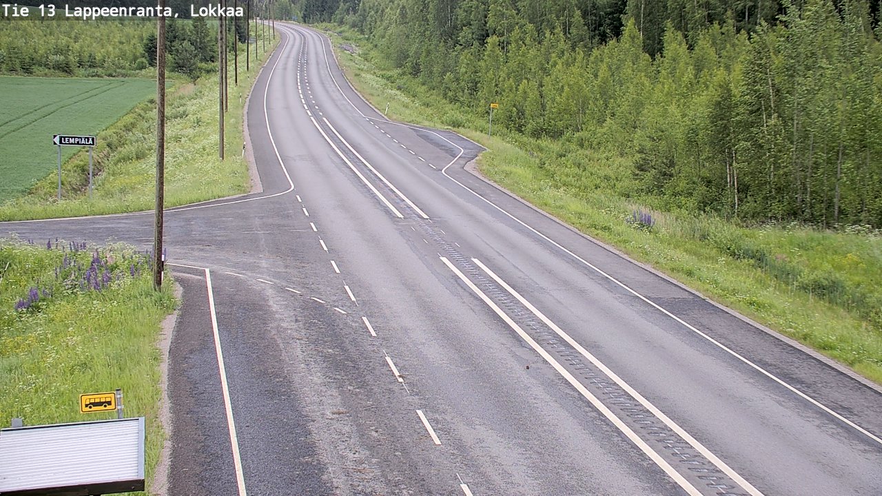 Weather Camera Image Väg 13 Lokkaa rakan, Lappeenranta, Etelä-Karjala