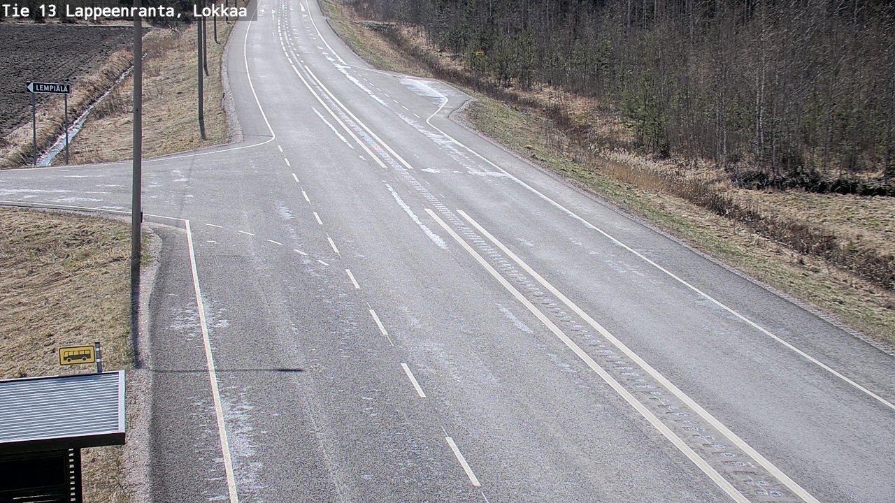 Weather Camera Image Väg 13 Lokkaa rakan, Lappeenranta, Etelä-Karjala