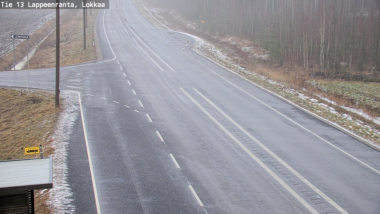 Weather Camera Image Väg 13 Lokkaa rakan, Lappeenranta, Etelä-Karjala