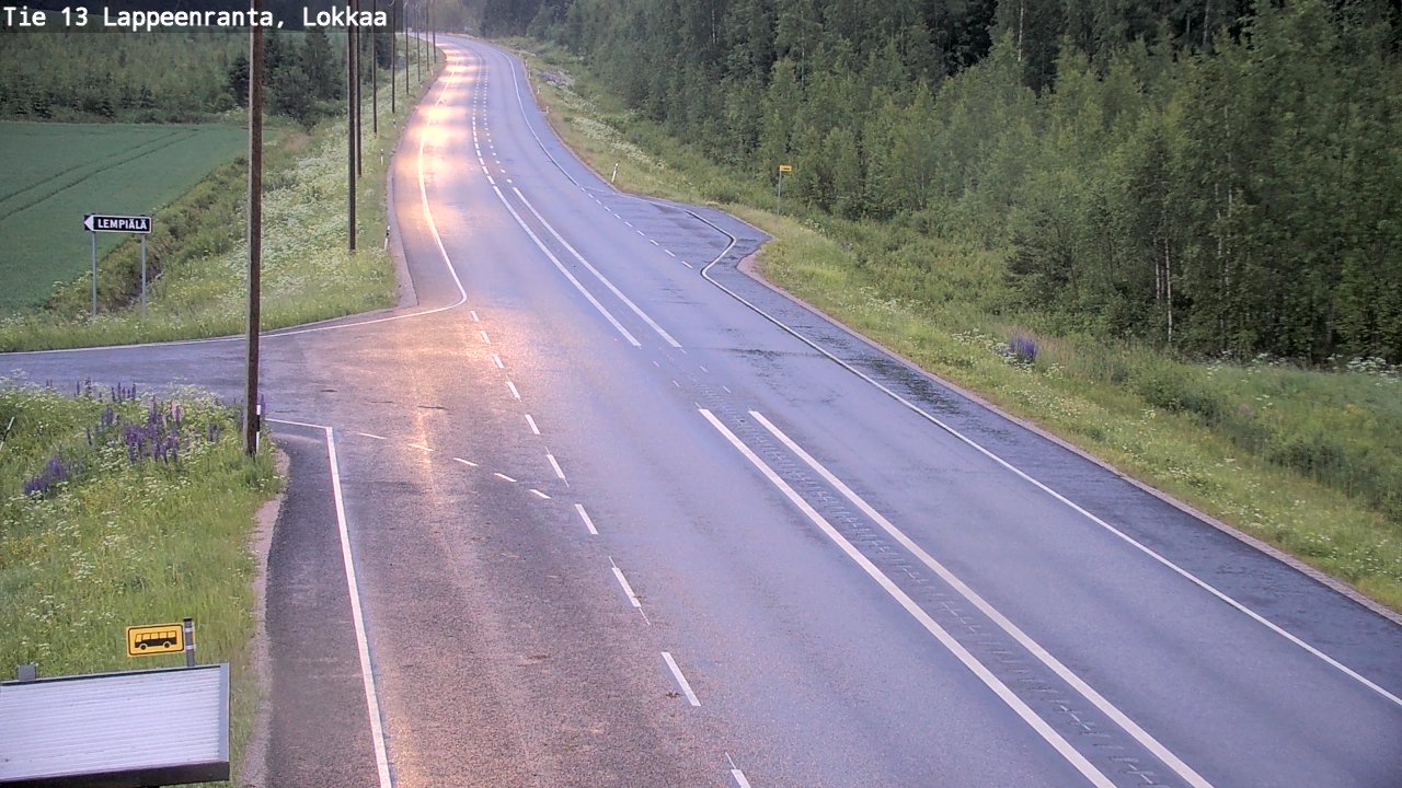 Kelikamerat Kuva Tie 13 Lokkaan suora, Lappeenranta, Etelä-Karjala