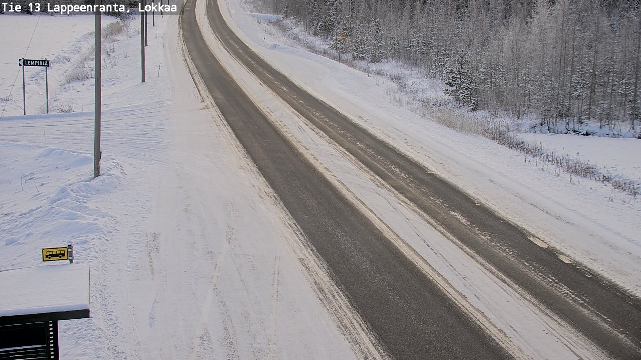 Weather Camera Image Road 13 Lokkaa straight, Lappeenranta, Etelä-Karjala