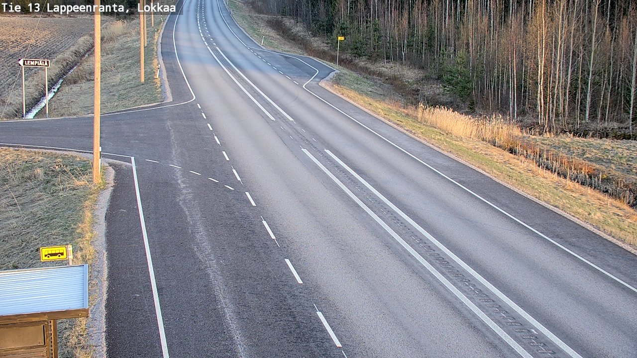 Weather Camera Image Väg 13 Lokkaa rakan, Lappeenranta, Etelä-Karjala