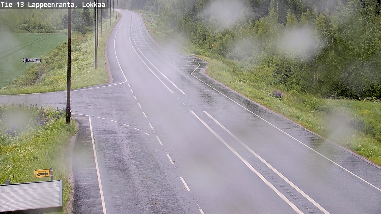 Weather Camera Image Väg 13 Lokkaa rakan, Lappeenranta, Etelä-Karjala