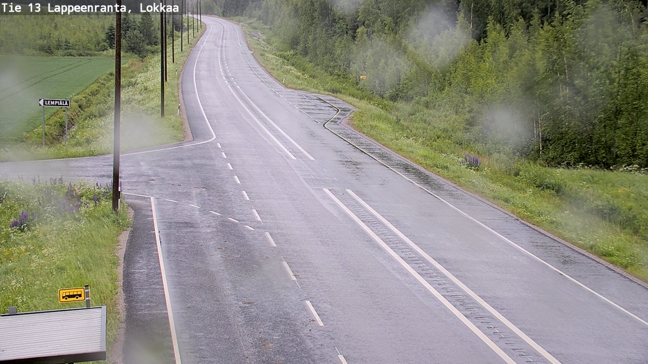 Weather Camera Image Väg 13 Lokkaa rakan, Lappeenranta, Etelä-Karjala