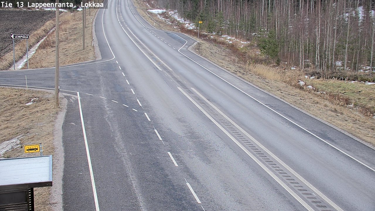 Weather Camera Image Road 13 Lokkaa straight, Lappeenranta, Etelä-Karjala