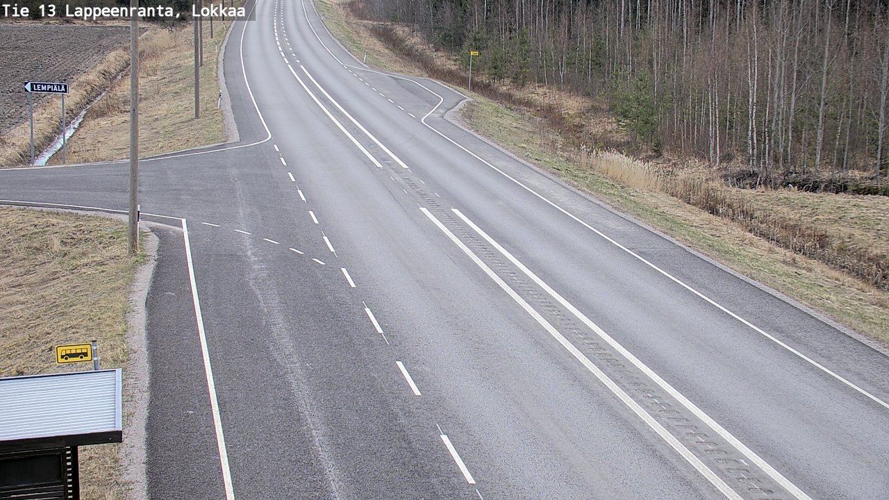 Weather Camera Image Väg 13 Lokkaa rakan, Lappeenranta, Etelä-Karjala