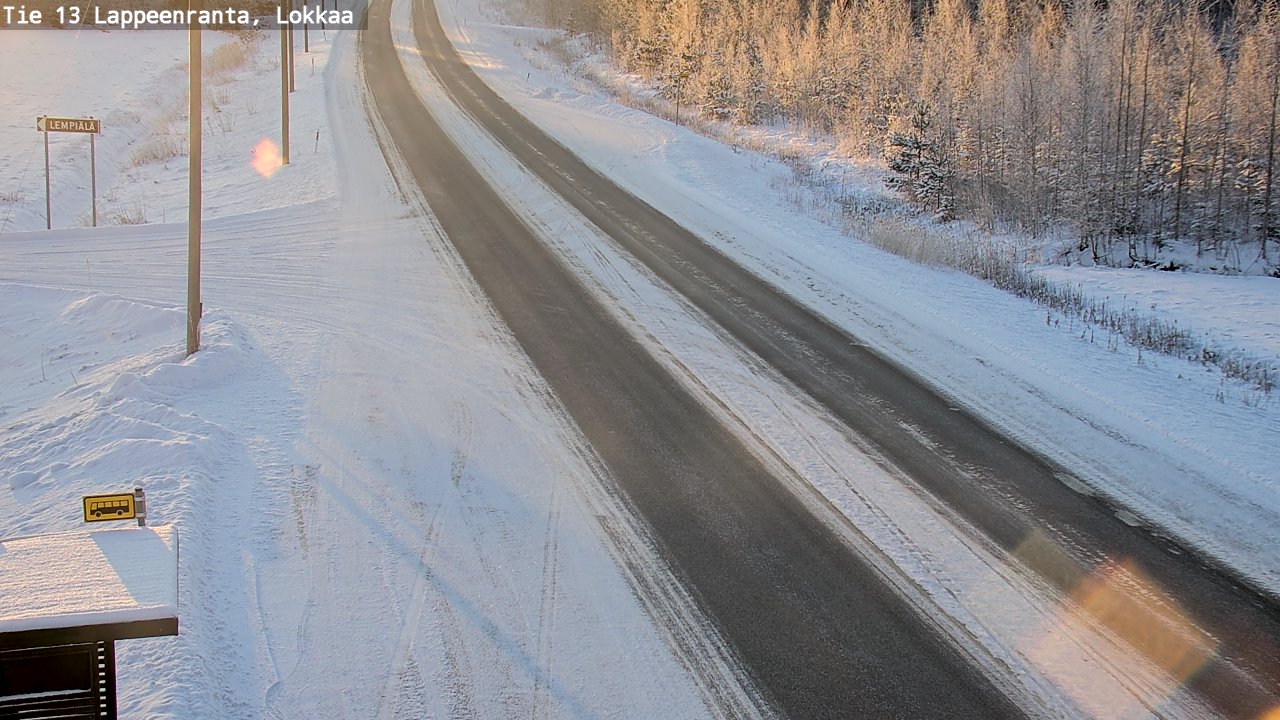 Weather Camera Image Road 13 Lokkaa straight, Lappeenranta, Etelä-Karjala