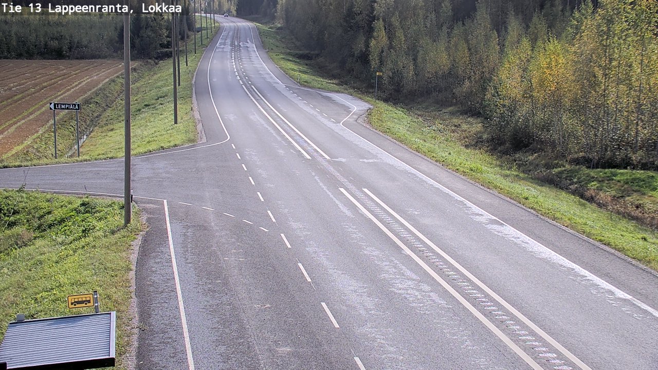 Weather Camera Image Väg 13 Lokkaa rakan, Lappeenranta, Etelä-Karjala