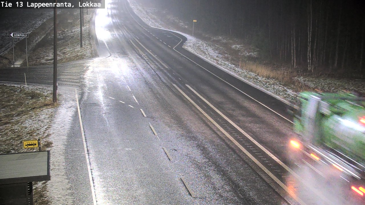 Weather Camera Image Väg 13 Lokkaa rakan, Lappeenranta, Etelä-Karjala