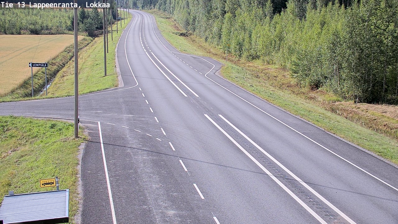 Weather Camera Image Road 13 Lokkaa straight, Lappeenranta, Etelä-Karjala